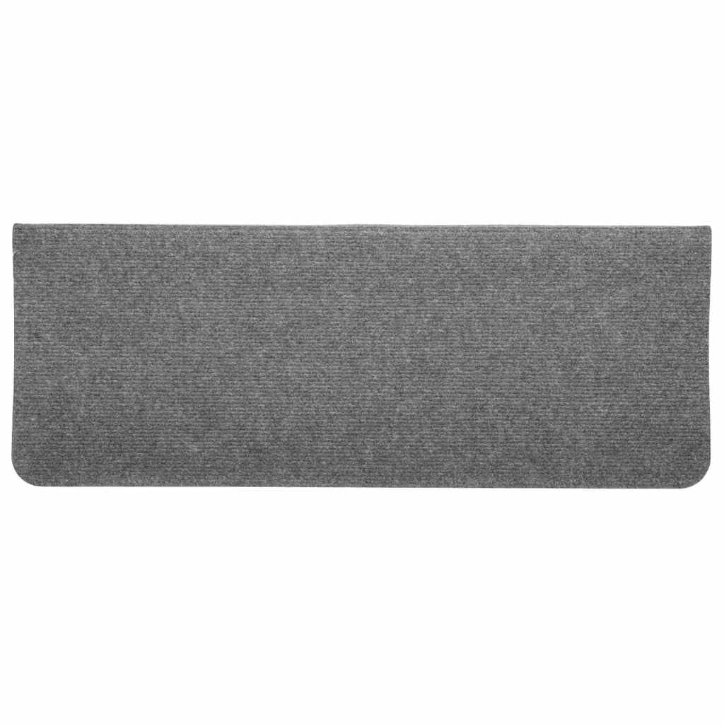 Tapetes de escada adesivos 30 pcs 65x24,5x3,5 cm cinzento