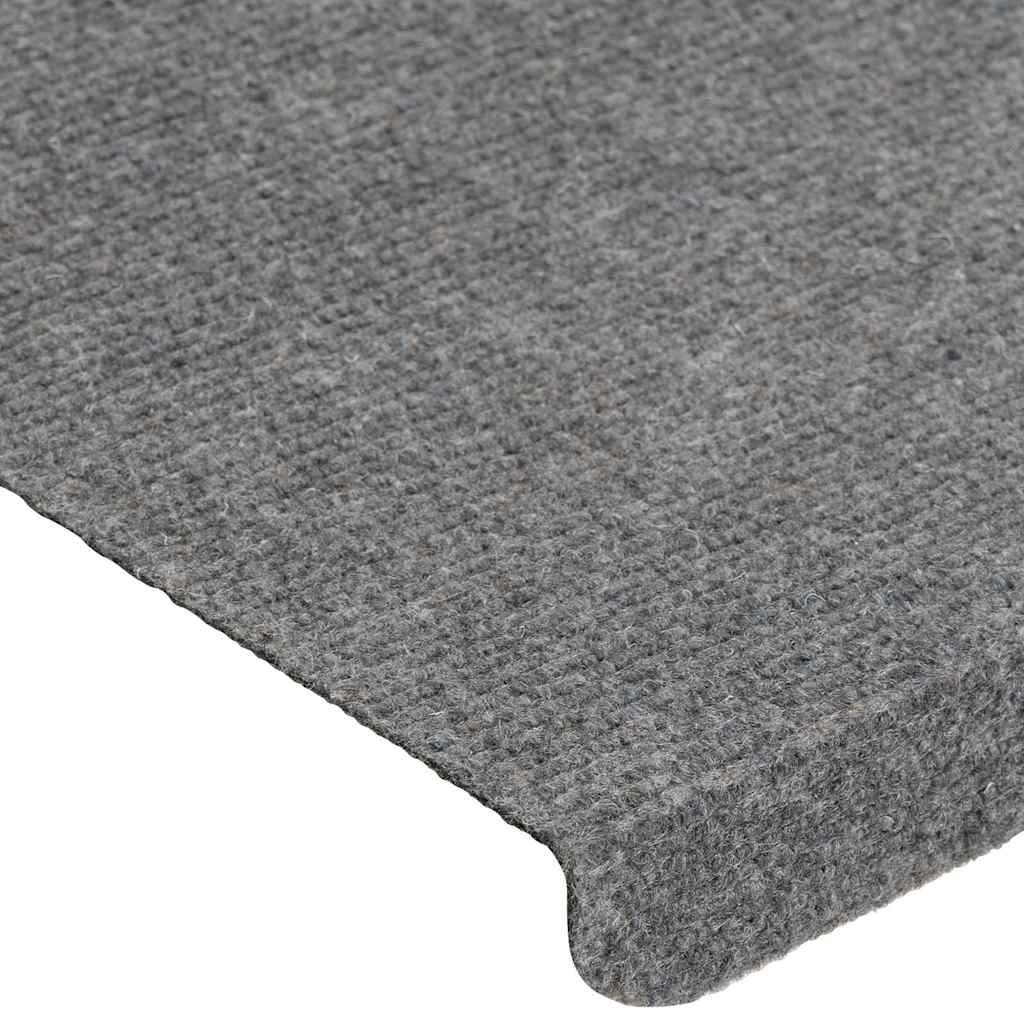Tapetes de escada adesivos 30 pcs 65x24,5x3,5 cm cinzento