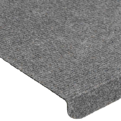 Tapetes de escada adesivos 30 pcs 65x24,5x3,5 cm cinzento