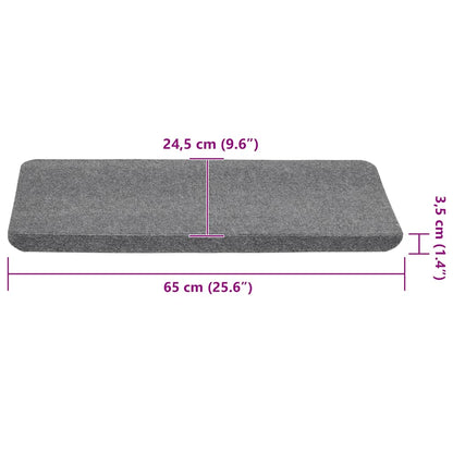 Tapetes de escada adesivos 30 pcs 65x24,5x3,5 cm cinzento