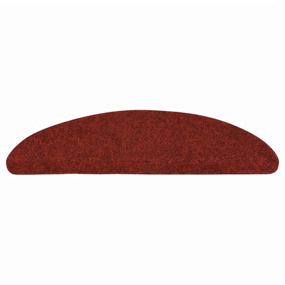 Tapetes de escada adesivos 30 pcs 56x17x3 cm vermelho