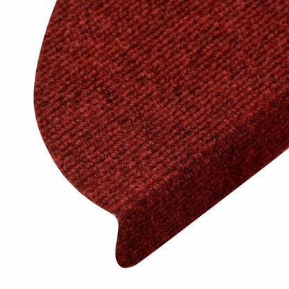 Tapetes de escada adesivos 30 pcs 56x17x3 cm vermelho