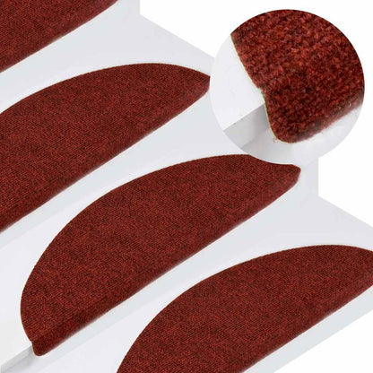 Tapetes de escada adesivos 30 pcs 56x17x3 cm vermelho