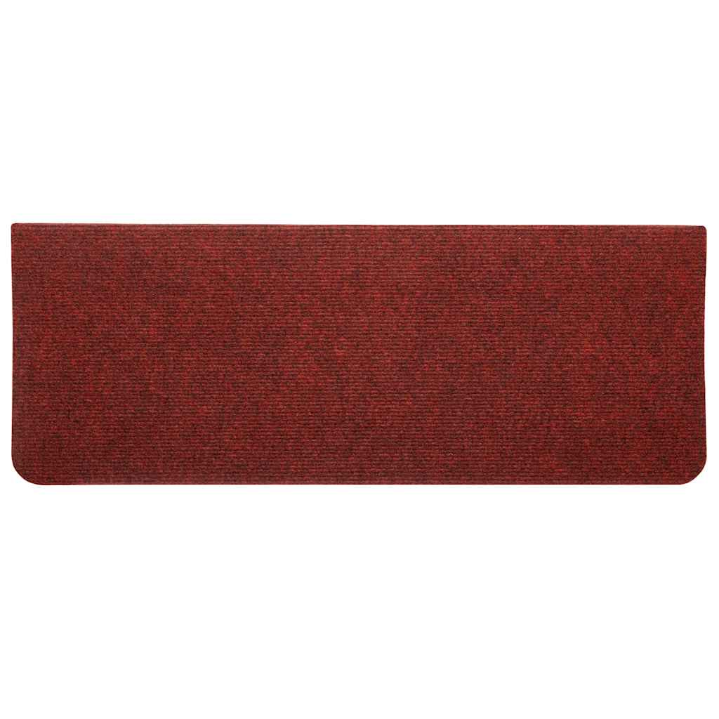Tapetes de escada adesivos 30 pcs 65x22,5x3,5 cm vermelho