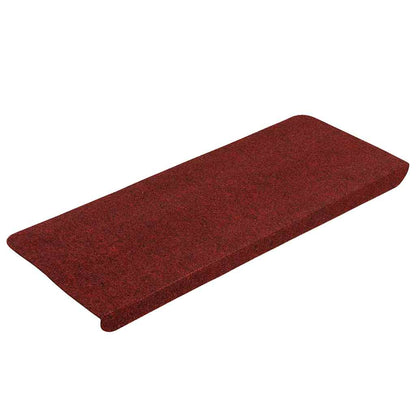 Tapetes de escada adesivos 30 pcs 65x24,5x3,5 cm vermelho