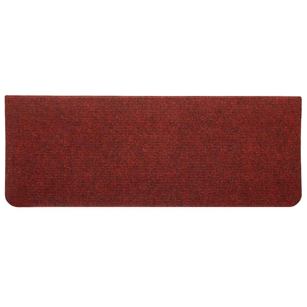 Tapetes de escada adesivos 30 pcs 65x24,5x3,5 cm vermelho