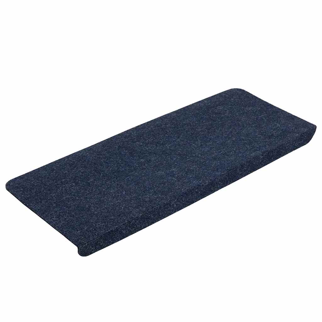 Tapetes de escada adesivos 30 pcs 65x24,5x3,5 cm azul