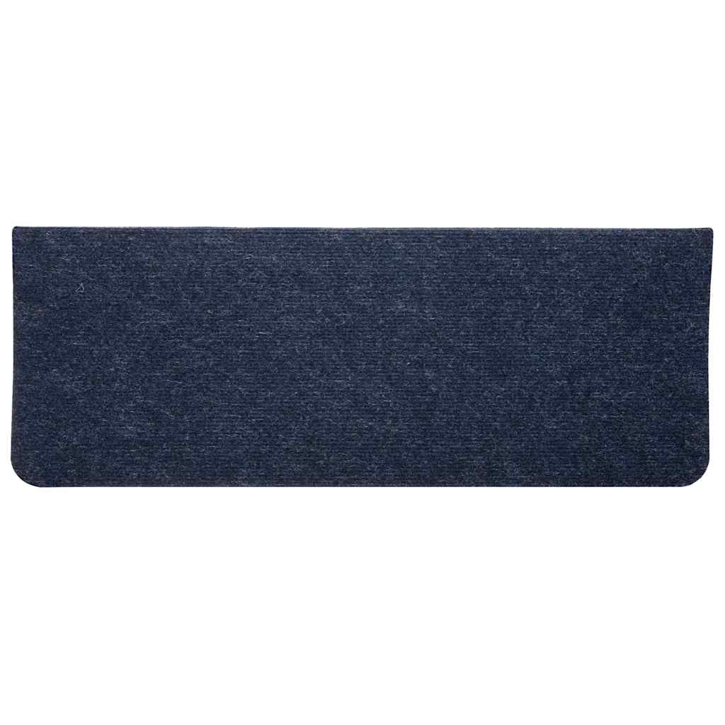 Tapetes de escada adesivos 30 pcs 65x24,5x3,5 cm azul