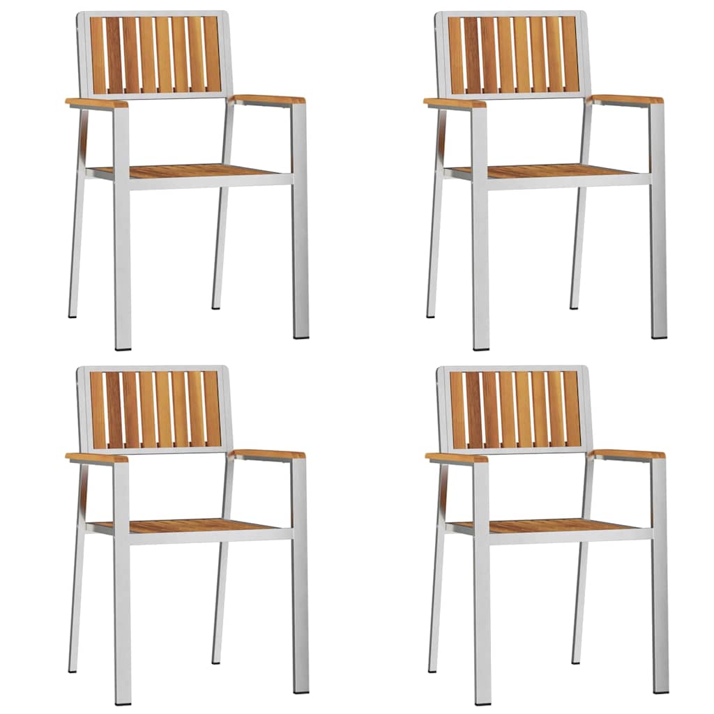 Conjunto de Jantar para Exterior 5 pcs Madeira Sólida de Acácia