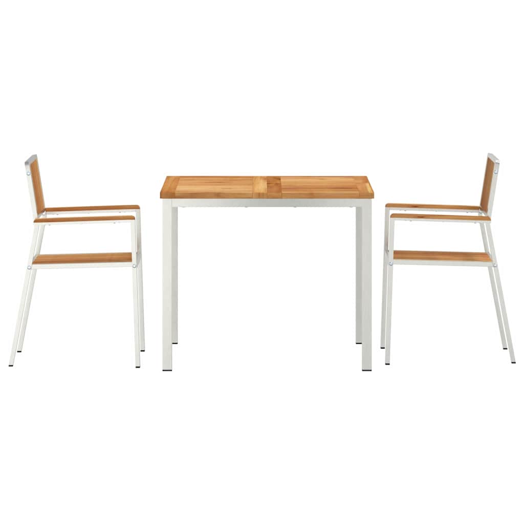 Conjunto de Jantar para Exterior 3 pcs Madeira de Teca Sólida