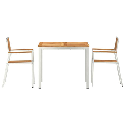 Conjunto de Jantar para Exterior 3 pcs Madeira de Teca Sólida