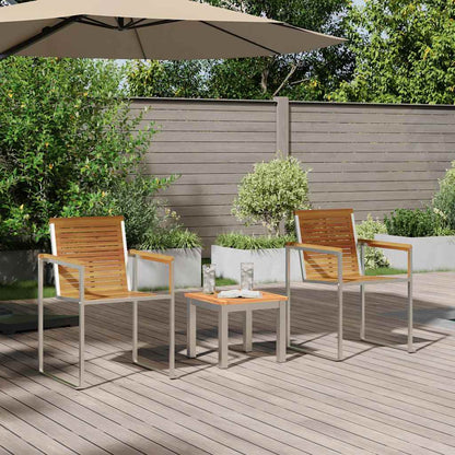 EspreguiçadeiraparaSol 3 pcs Castanho Madeira de acácia sólida