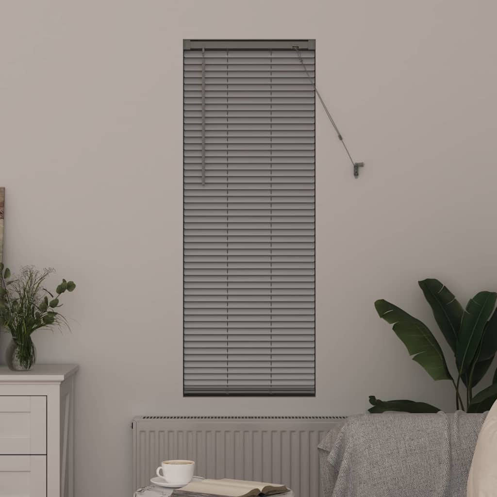 Persiana de Janela com cortinas Manual Prateado Alumínio