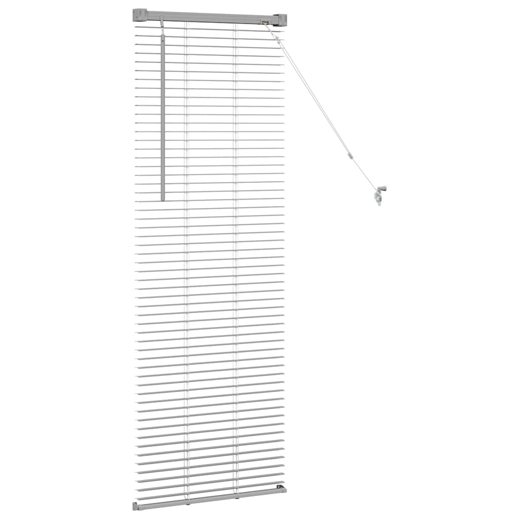 Persiana de Janela com cortinas Manual Prateado Alumínio