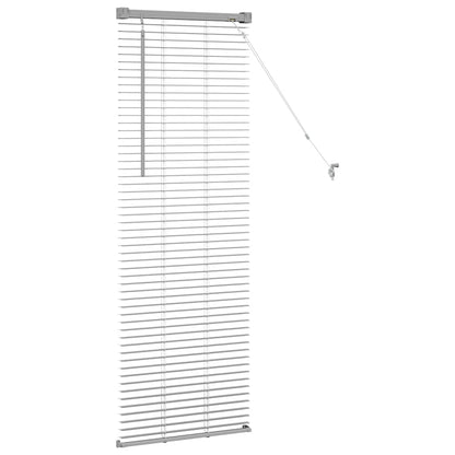 Persiana de Janela com cortinas Manual Prateado Alumínio