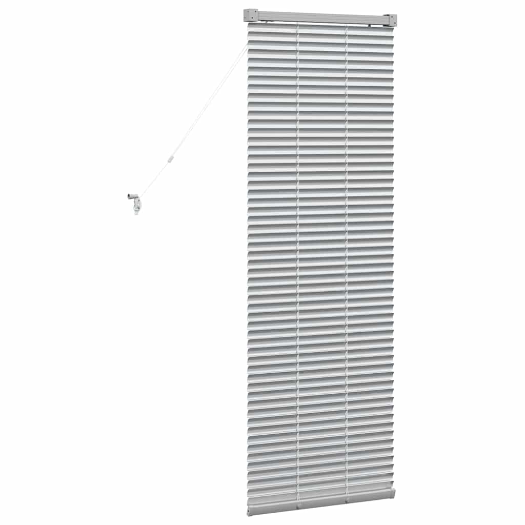 Persiana de Janela com cortinas Manual Prateado Alumínio