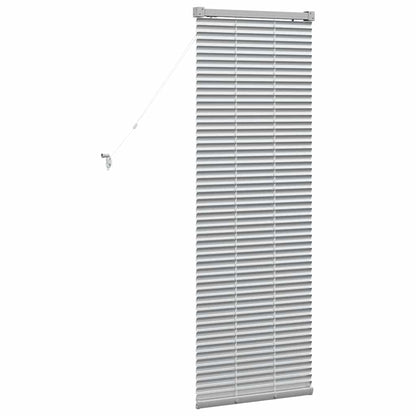Persiana de Janela com cortinas Manual Prateado Alumínio