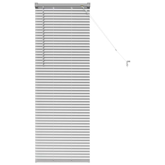 Persiana de Janela com cortinas Manual Prateado Alumínio