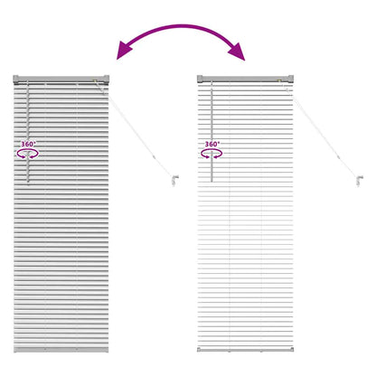 Persiana de Janela com cortinas Manual Prateado Alumínio