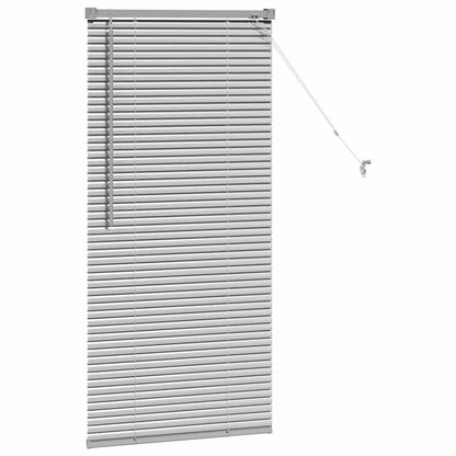 Persiana de Janela com cortinas Manual Prateado Alumínio