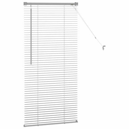 Persiana de Janela com cortinas Manual Prateado Alumínio