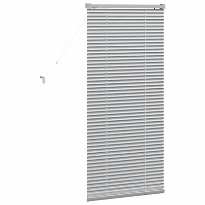 Persiana de Janela com cortinas Manual Prateado Alumínio