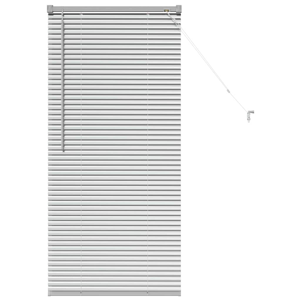 Persiana de Janela com cortinas Manual Prateado Alumínio