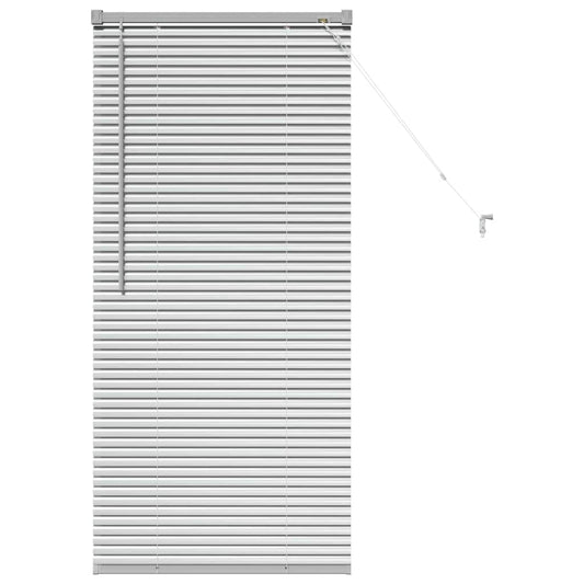 Persiana de Janela com cortinas Manual Prateado Alumínio