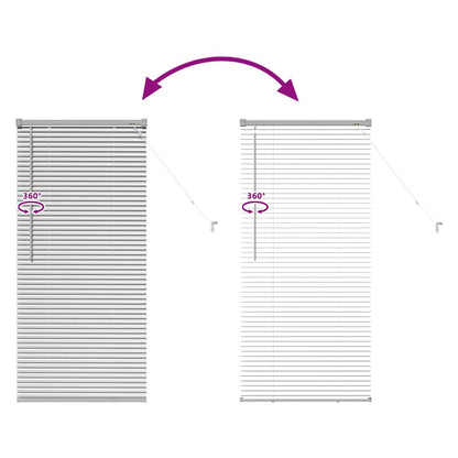 Persiana de Janela com cortinas Manual Prateado Alumínio