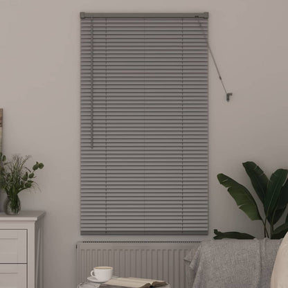 Persiana de Janela com cortinas Manual Prateado Alumínio