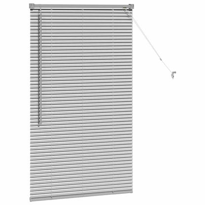 Persiana de Janela com cortinas Manual Prateado Alumínio