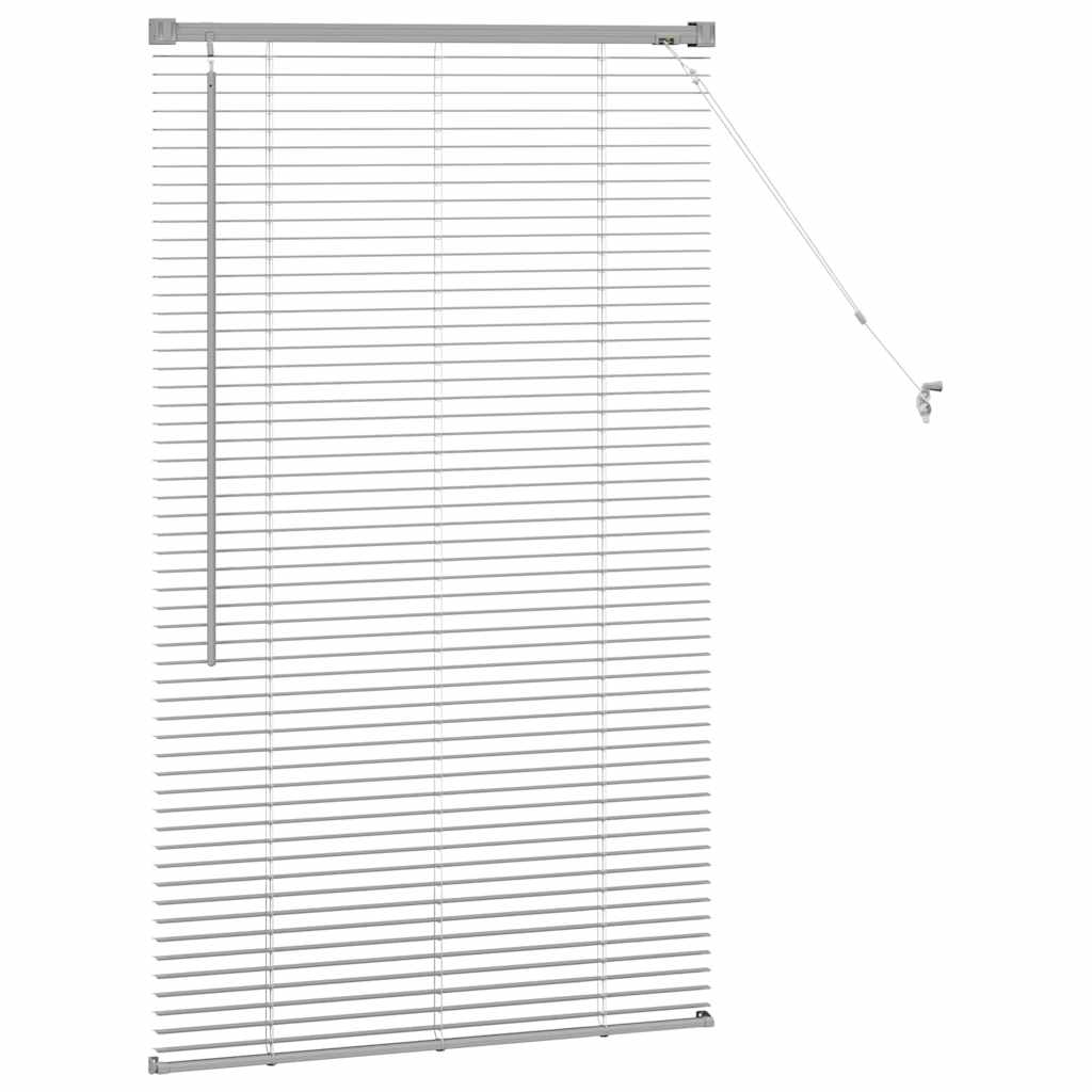 Persiana de Janela com cortinas Manual Prateado Alumínio
