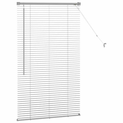 Persiana de Janela com cortinas Manual Prateado Alumínio