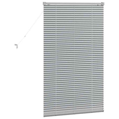 Persiana de Janela com cortinas Manual Prateado Alumínio