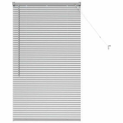 Persiana de Janela com cortinas Manual Prateado Alumínio