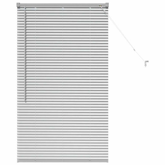 Persiana de Janela com cortinas Manual Prateado Alumínio