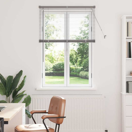 Persiana de Janela com cortinas Manual Prateado Alumínio