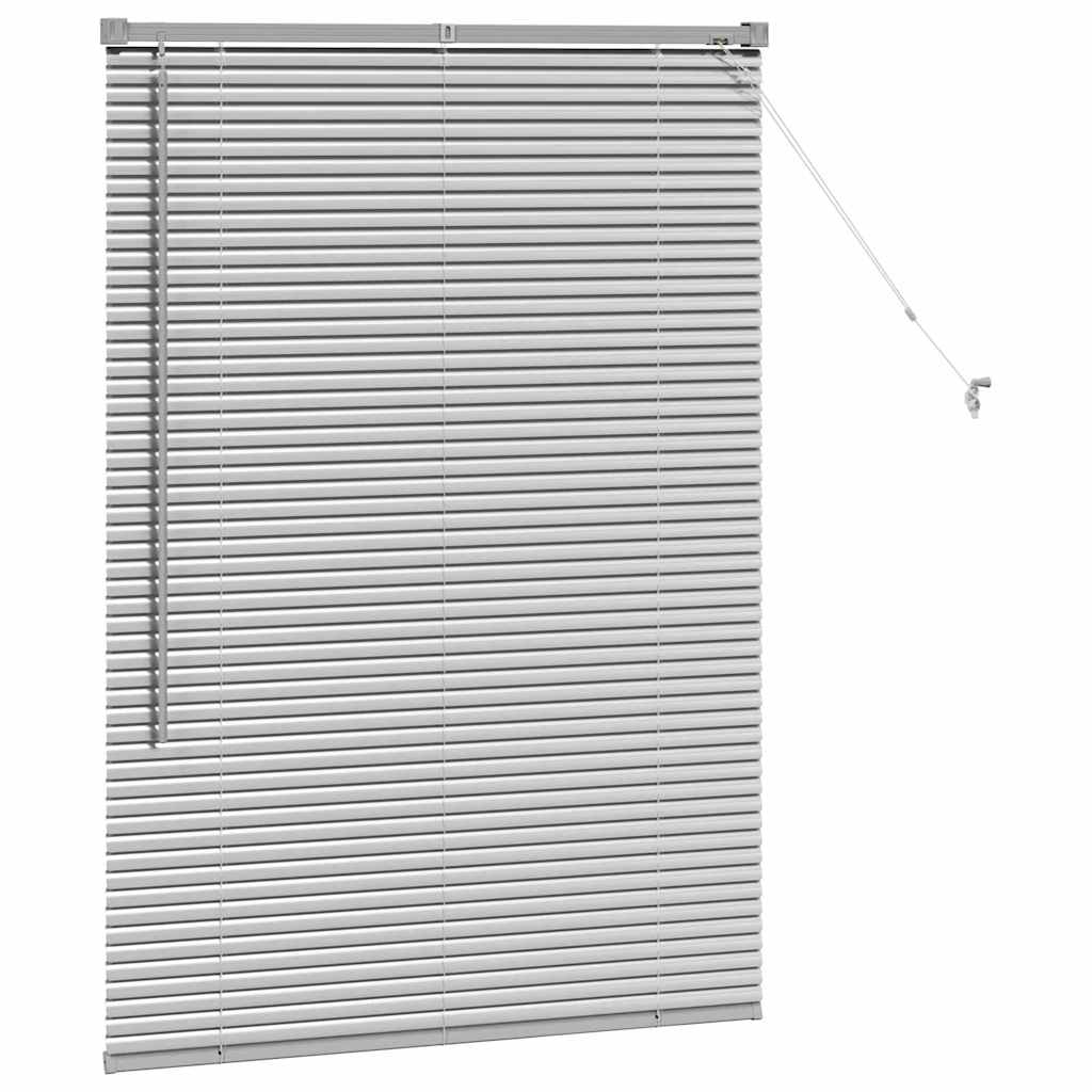 Persiana de Janela com cortinas Manual Prateado Alumínio