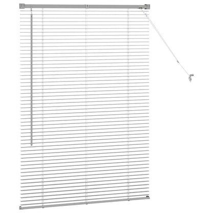 Persiana de Janela com cortinas Manual Prateado Alumínio