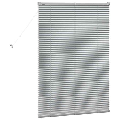 Persiana de Janela com cortinas Manual Prateado Alumínio