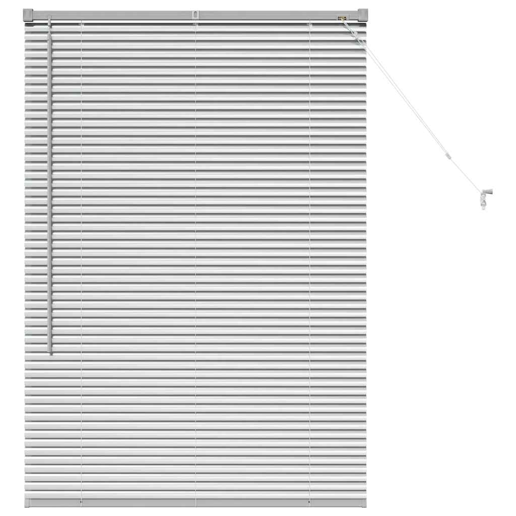 Persiana de Janela com cortinas Manual Prateado Alumínio