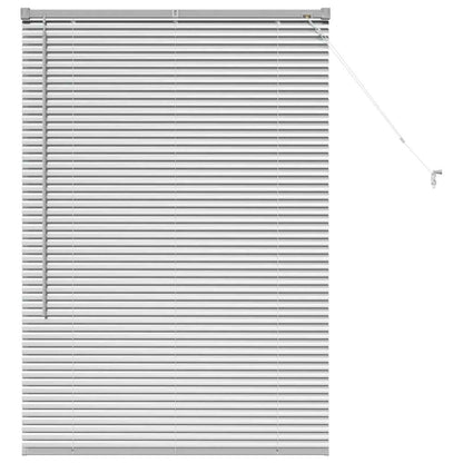 Persiana de Janela com cortinas Manual Prateado Alumínio