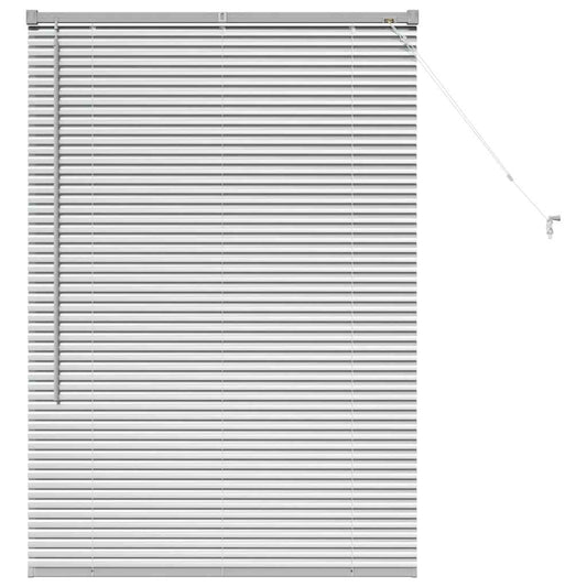Persiana de Janela com cortinas Manual Prateado Alumínio