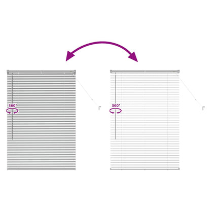 Persiana de Janela com cortinas Manual Prateado Alumínio