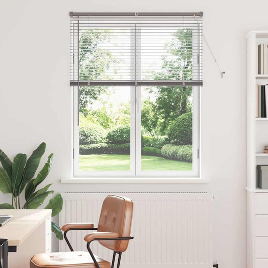 Persiana de Janela com cortinas Manual Prateado Alumínio