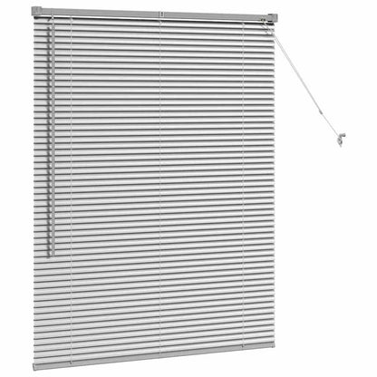 Persiana de Janela com cortinas Manual Prateado Alumínio