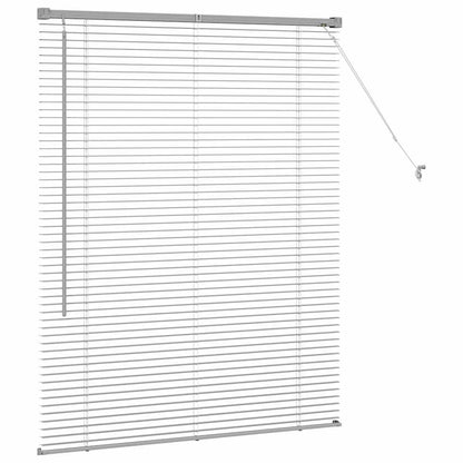 Persiana de Janela com cortinas Manual Prateado Alumínio