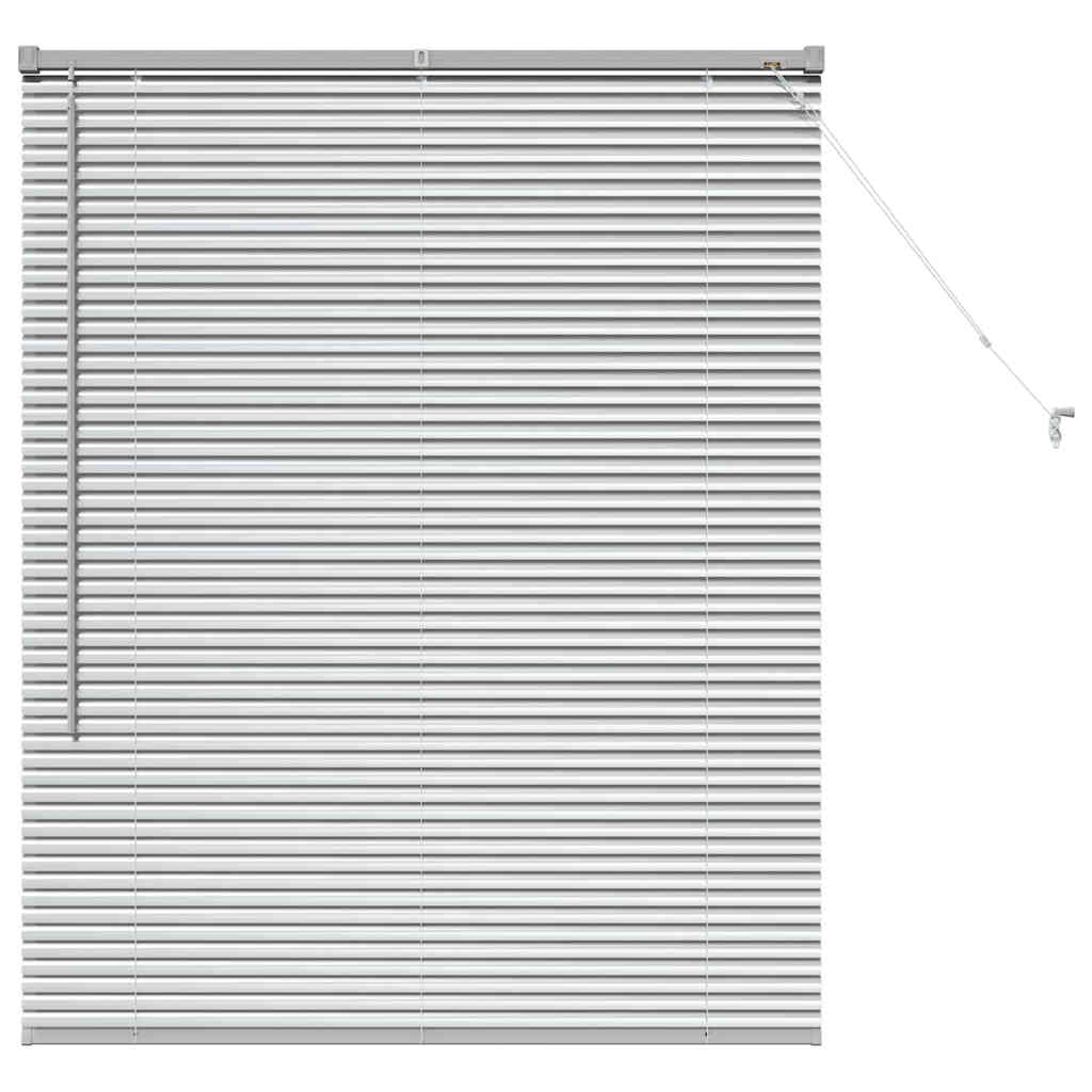Persiana de Janela com cortinas Manual Prateado Alumínio