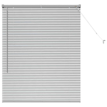 Persiana de Janela com cortinas Manual Prateado Alumínio