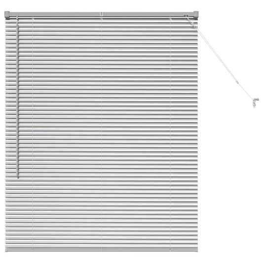 Persiana de Janela com cortinas Manual Prateado Alumínio